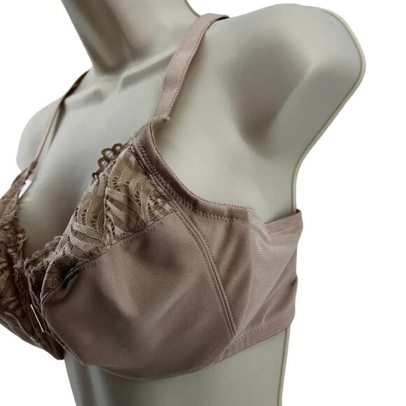Glamorise Elegance Front Close T-Back Wonderwire Bra 1246 36D Cafe - Picture 2 of 6